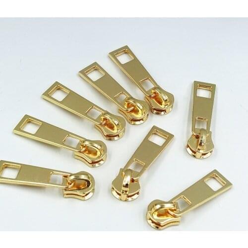50/100pcs 5#Golden brass zipper puller is used for clothing and home luggage metal zipper puller