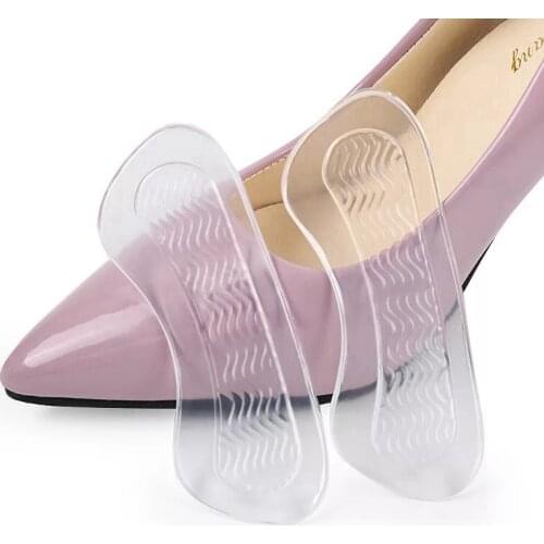 NEW 1pair Silicone Gel Insoles Woman High Heels Grip Shoe Insole Pad silicone Heel Protector Shoe Cushion Shoe Accessories