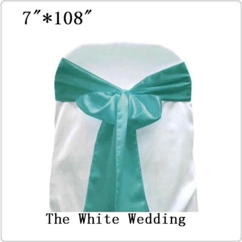 100 wholesale chair bows turquoise chair sash china free shipping 7'' x108