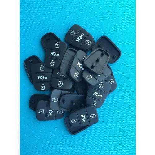 100Pcs/Lot Of New Replacement Rubber Pad For Hyundai RIO 3 Buttons Remote Flip Key FOB Case Shell For Kia Blank Car Accessories