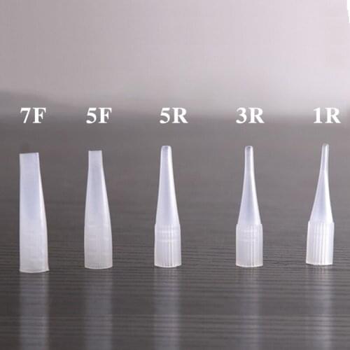 100pcs Disposable Tattoo Permanent makeup needle tips Traditional needle caps 5 size to be choose from