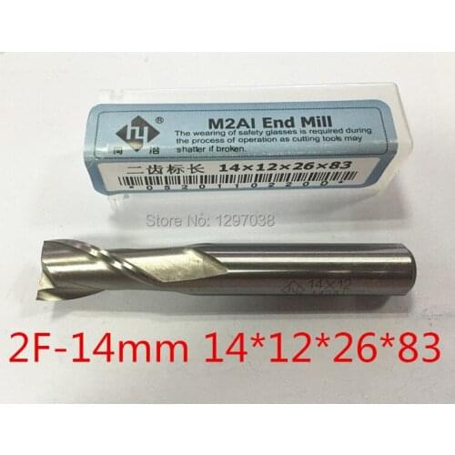 2PCS CNC cutter machine tool Super-hard HSS M2AL 2flute dia 14mm endmill milling cutter All grinding milling cutter