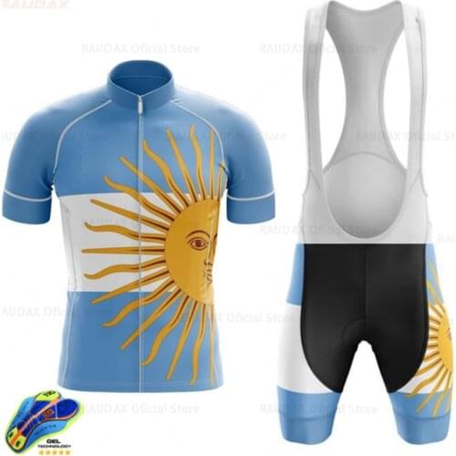 2020 New Argentina Cycling Clothing MTB Bike Jersey Set Ropa Ciclista Hombre Maillot Ciclismo Racing Bicycle Clothes Cycling Set