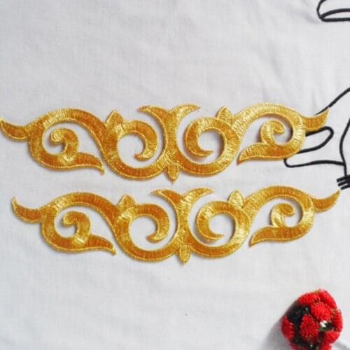 24*5 cm DIY clothing accessories dance clothes ironing adhesive stickers computer embroidery gold Patch stickers
