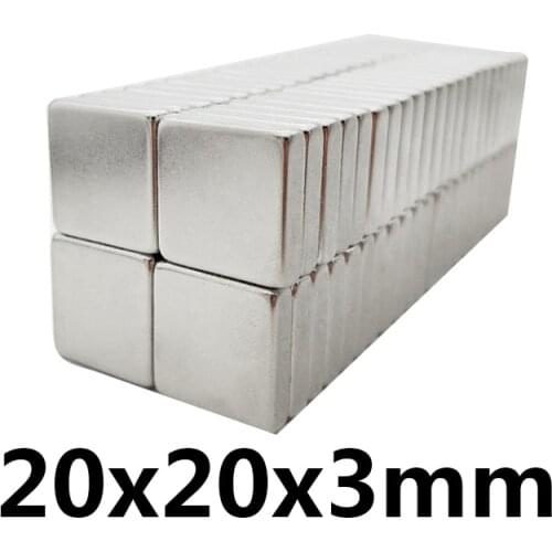 5/10pcs 20x20x3 mm Quadrate Permanent Magnets Thickness 3 Neodymium Magnet N35 20x20x3mm Strong Magnetic Magnets 20*20*3 mm