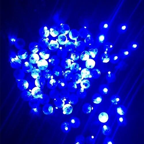 50Pcs/set Round Shape Blue Mini Ball Balloon Lamp For Paper Lantern Wedding Christmas Party Floral Decoration