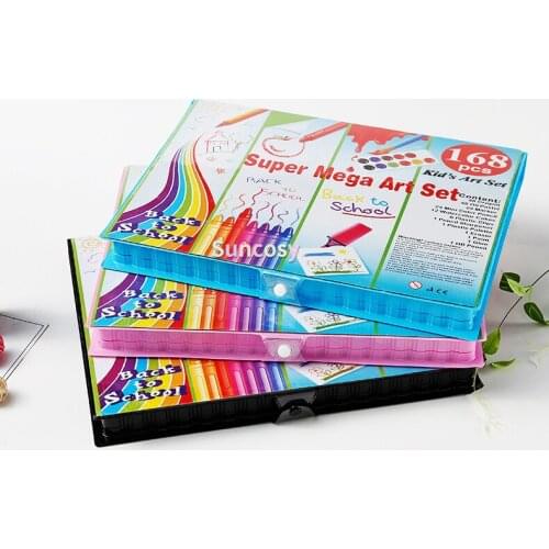 168pcs Children Art Painting Set Watercolor Pencil Crayon Water Pen Drawing Board Doodle Supplies Kids Educational Toys Gift