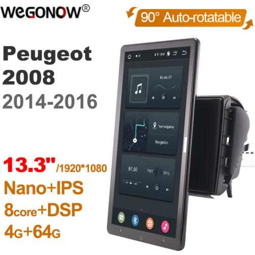 Android 10.0 Ownice Car Radio 2din for 2014 - 2016 Peugeot 2008 Car Auto Audio Video System Unit HDMI 13.3 Inch 1920*1080 Nano
