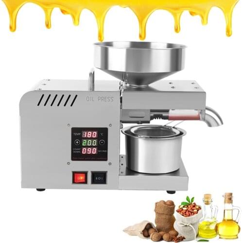 Peanut Coconut Sunflower Oil Press Machine Commercial Home Stainless Steel Intelligent Oil Extractor Expeller Presser