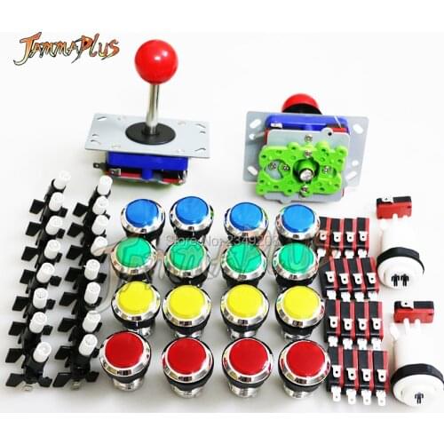 Arcade Game cabinet DIY Kit for 12V Chrome silver led push button ZIPPY Joystick 1 & 2 player start button Jamma Mame Parts