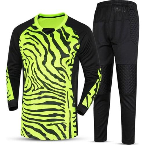 Kids Soccer sets Rugby Goalkeeper Jerseys Survetement football Training Pants knee pad elbow sports safety Quick Dry Breathable