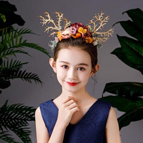 Childrens Halloween Dress Up Headdress Antlers Headband Christmas Elk Hair Accessories Adult Catwalk Photography Headband