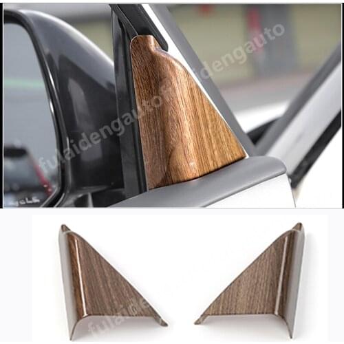 For Nissan Armada Patrol Y62 2017-2020 ABS Wood Grain Inner Window Pillar A Triangle Decoration Panel Cover Trim