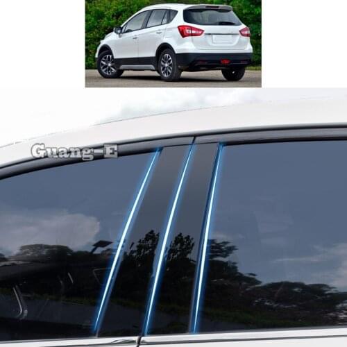 For Suzuki S-cross SX4 2017 2018-2020 Car PC Material Pillar Post Cover Door Trim Window Piano Black Molding Sticker Plate Parts
