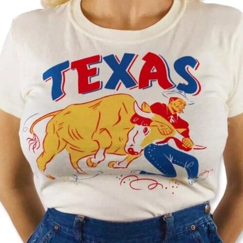 Texas Matador Print Women T Shirt Summer Fashion 80s Vintage Cotton Short Sleeve Tumblr Graphic Oversized Tee Humor Tops Clothes