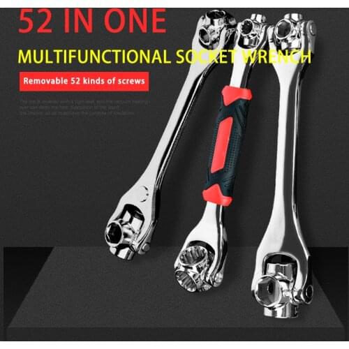 Tiger Wrench Socket Works with Spline Bolts Torx 360 Degree 6-Point 48/8 IN 1 Universial Furniture Car Repair Spanner Hand Tools