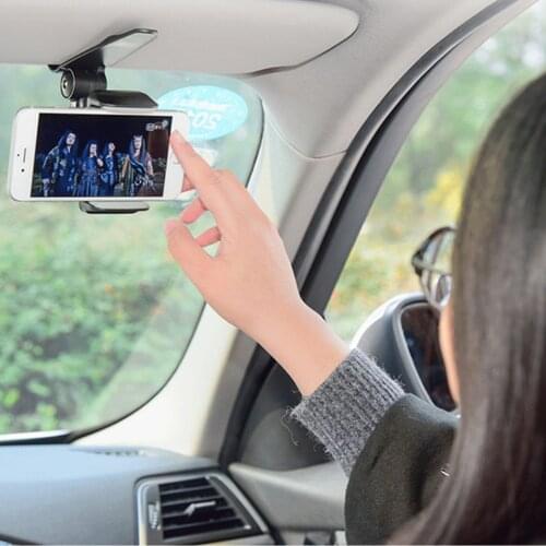 Innovative Universal Safe Sun Visor Car Phone Holder Car Navigation Holder Clip Install On Mirror Handle For Mobile Phone ZY0209