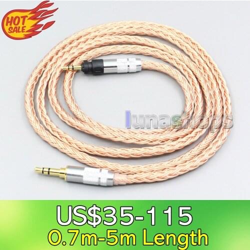 LN006771 2.5mm 4.4mm XLR 3.5mm 16 Core 99% 7N OCC Earphone Cable For Shure SRH840 SRH940 SRH440 SRH750DJ Philips SHP9000 SHP8900