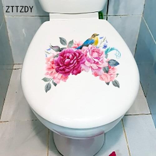 ZTTZDY 25.5×18.3CM Beautiful Bouquet Of Peonies Bedroom Wall Decoration Toilet WC Stickers T2-1118