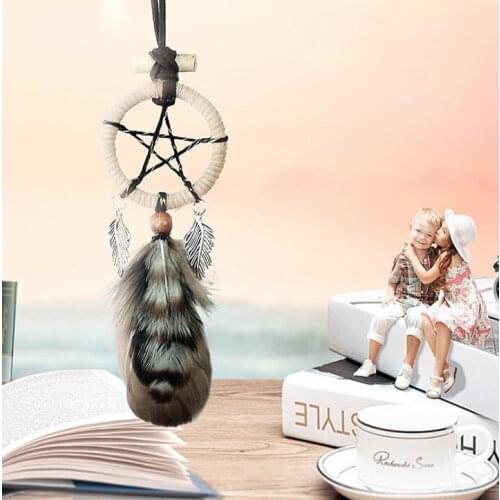 Handmade Dream Catcher Feather Bead Hanging Decoration Ornament Gift Colorful Craft Dreamcatcher star Wind Chimes