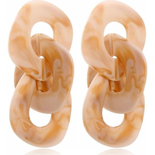 YAOLOGE Fashion Statement Acrylic Long Drop Earrings Trendy Resin Acetate Geometric Big Dangle Earring For Women Jewelry Gift