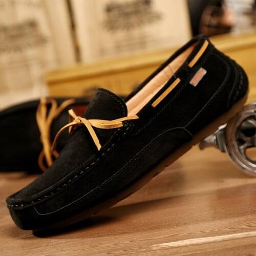 Men Leather Shoes Quality Hand Sewing Driving Shoes For Men Slip-On Shoes Soft Sole Men Casual Shoes Breathable Men Loafers