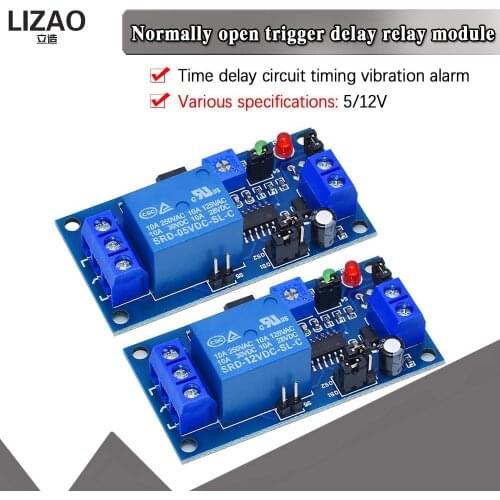 DC 5V 9V 12V Normally Open Type Triggered Delay Switch Time Delay Relay Module Circuit Timer Timing Board Switch Trigger