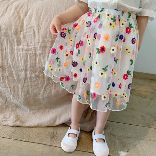 2020 Summer New Korean Girls Embroidered Skirt Children Fairy Skirt