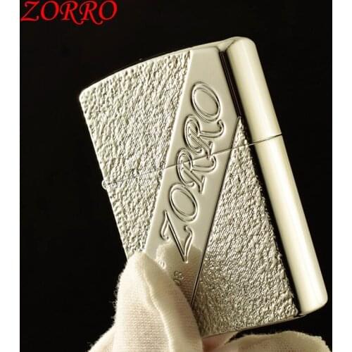 Zorro Kerosene Lighter Carved Fenghua Creative Retro Vintage Grinding Wheel BRASS Machine Business Gifts