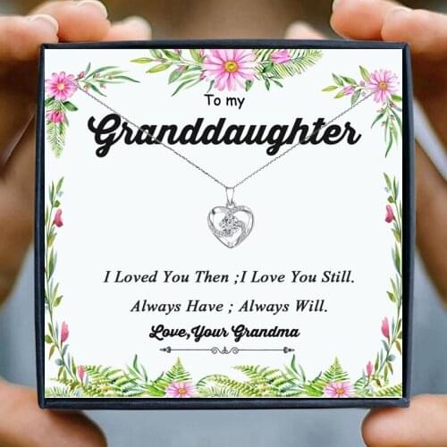 Necklace for Granddaughter Jewelry Gifts Crystal Pendant Necklace Women Necklaces Pendants Nana Birthday Presents Christmas Gift