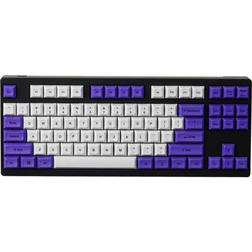 DSA Top Printed White Purple Keycaps Dye Sub Pbt Razer Gh60 Poker2 Xd64 87 104 Xd75 Xd96 Xd84 K70 Cherry Mechanical Keyboard
