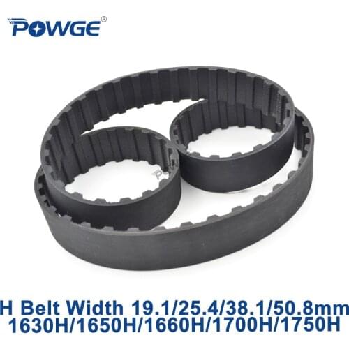 POWGE Inch Trapezoid H Synchronous timing belt type 1630H/1650H/1660H/1700H/1750H Width 19.1/25.4/38.1/50.8mm Rubber Belts