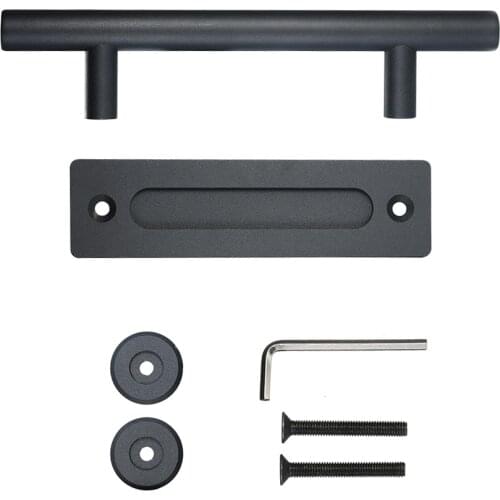 12" Sliding Barn Door Handle Heavy Duty Pull and Flush Door Handle Hardware Set Recessed Pull Adapter door thickness 35MM-45MM