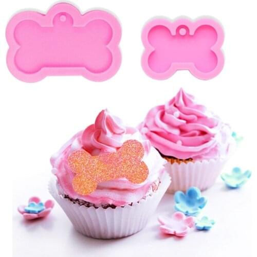 2 Sizes DIY Silicone Bone Shape Pendant Resin Mold DIY Dog Tag Dog Bone Shaped Keychain Resin Mold Resin Crafting Tools