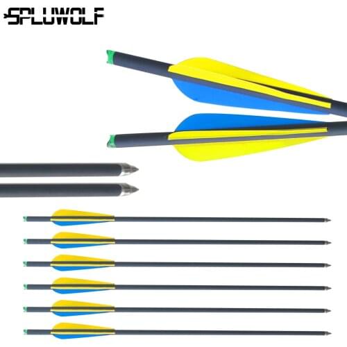 12 PCS 13.5"16"17"18"22" 20 inch Carbon Arrows Crossbow Bolts стрелы для арбалета For Archery Bow and Arrow Hunting