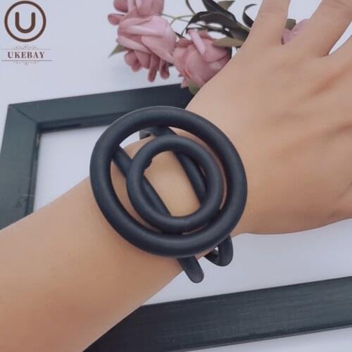 UKEBAY NEW Round Rubber Jewelry Bracelets For Women Charm Bangles Ethnic Gothic Bangles Hand Chains Party Accessories Gift Woman