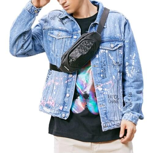 Hard Shell Chest Bag Unisex Women Men Adjustable Belt Waterproof Fanny Pack Waist Bags Black/ Grey/ Silver