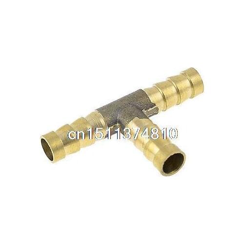 Air Pneumatic 8mm to 8mm T Design Brass Quick Joint Fittings Gold Tone