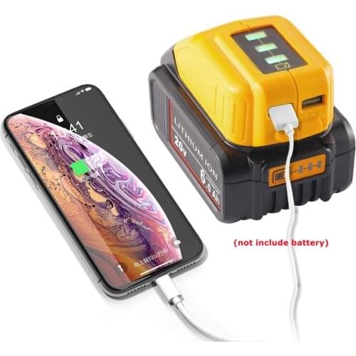 Promotion-USB Converter Charger For DEWALT 14.4V 18V 20V Li-ion Battery Converter DCB090 USB Device Charging Adapter Power Suppl