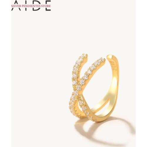 AIDE 925 Sterling Silver Ear Cuff For Women Cross Ear Cuff No Pierced Earrings for Women Clip on Earrings Cartilage Jewelry