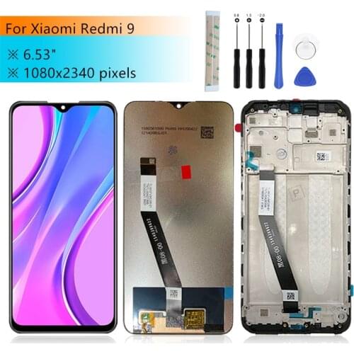 For Xiaomi Redmi 9 lcd display Digitizer assembly With Frame for Redmi 9 display Replacement Repair Parts 6.53"
