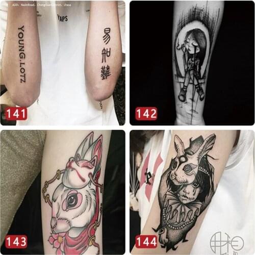 10pcs/pack temporary tattoo animals cat flower totem black tatoo fake on hand armband sleeve tattoo sticker for men boy women