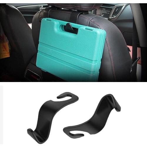 2pcs Creative Car Seat Back Hooks Hanger Organizer Coat Headrest Simple Storage Universal Styling House Car Hook Mount Stor W6K4