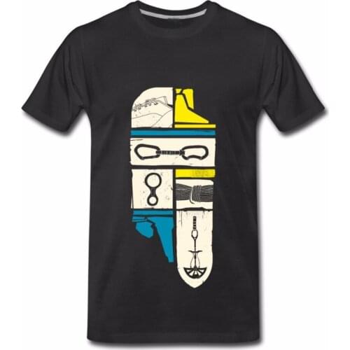 2019 Fashion 100% Cotton Men T-Shirt Custom Mountaneering Climber Gear Custom T Shirts Cool Mens Tee Shirts Free Shipping