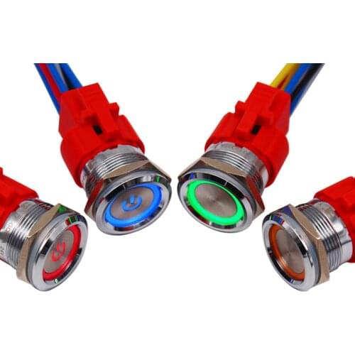 22mm economy momentary latching type metal push button switch 18A large current stainless steel waterproof push button switch