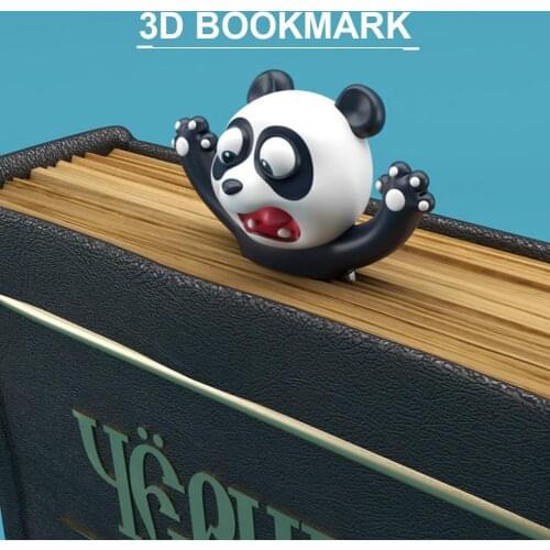 3D Panda Stereo Bookmark Cartoon Novelty Animal Bookmark Cute Creative Bookmarks Birthday Students Gift for Kids Children