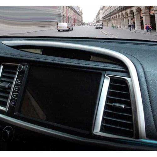 For Toyota Highlander Kluger 2014-2019 accessories ABS Matte Navigation Air Conditioning Frame Panel Cover Trim Car Styling