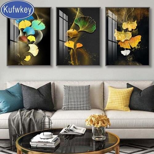 5d diy Diamond Painting Golden Ginkgo leaf diamond mosaic full square drill diamond embroidery Sale home decor Gift