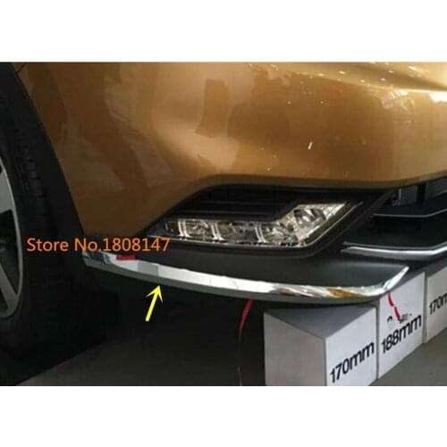 Car Styling Body Front Side Bumper Corner Light Trim Frame Abs Chrome Anti-Rub Cover 2pcs For Nissan Qashqai J11 2016 2017 2018