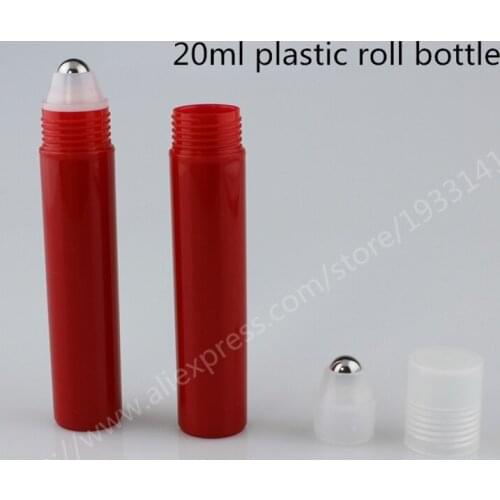 Free shipping 200 X 20CC Roll-on Perfume Bottle Roll On Oil Container 20ml Plastic Roll On Bottle With Stell Or Plastic Roller